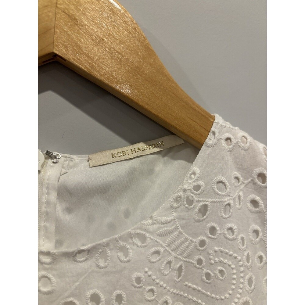 Kobi Halperin Leora White Eyelet Mini Dress Size XS NWOT - Picture 7 of 11